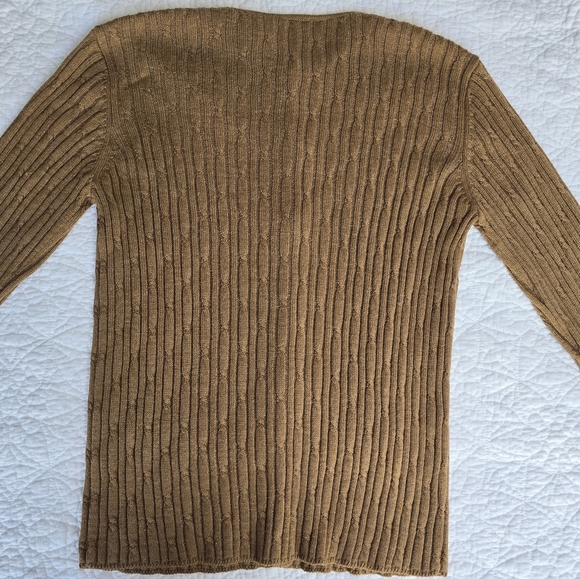 Liz Claiborne Wool Blend Cable Knit Button Up Shimmer Cardigan Sweater - Picture 9 of 14